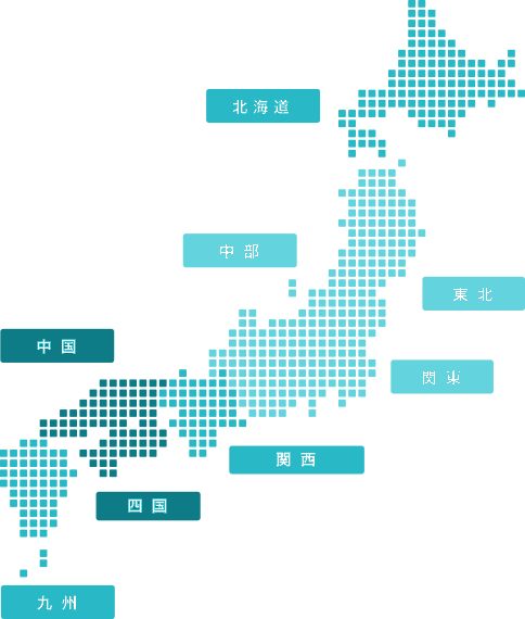 日本地図から求人を探す